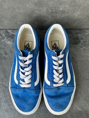 Classic Blue Suede Vans Sneakers Size 7.5